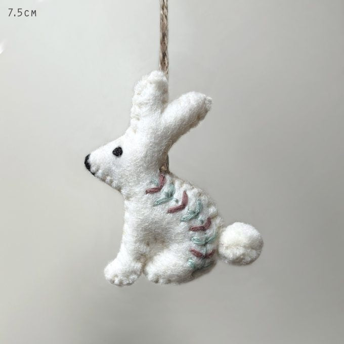 East of India Hanging Embroidered Rabbit-Small