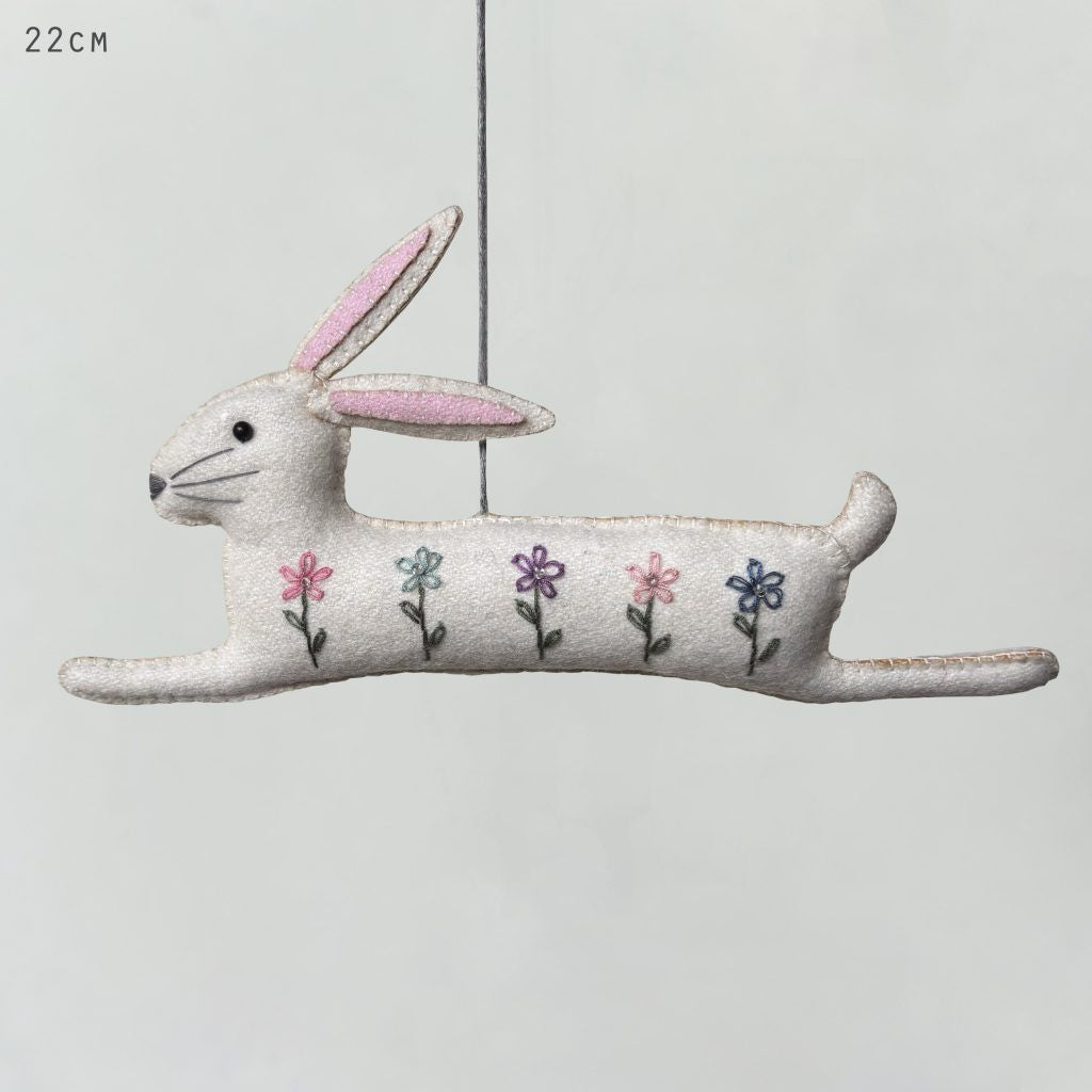 East of India Leaping Embroidered Rabbit