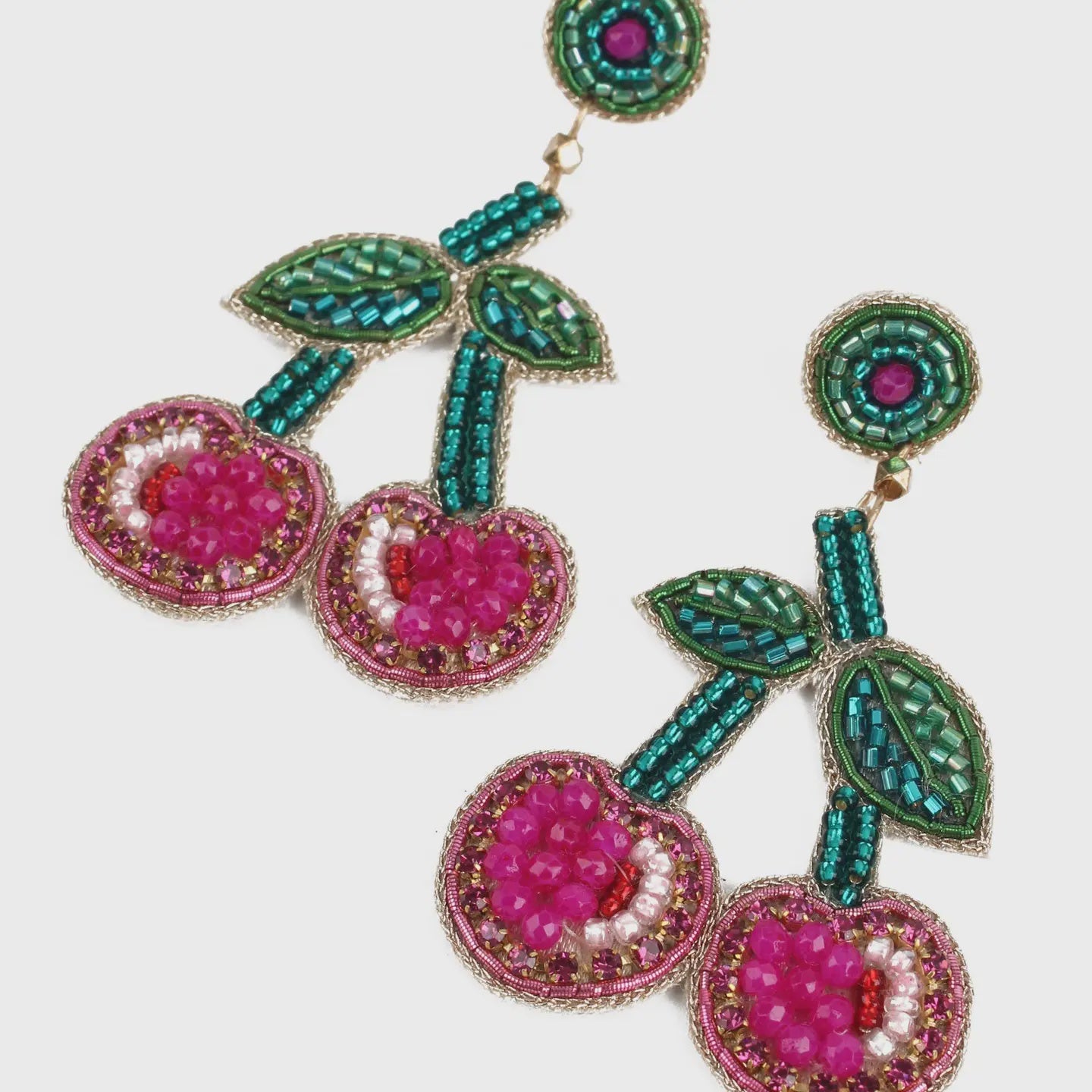My Doris Beaded Cherry Earrings