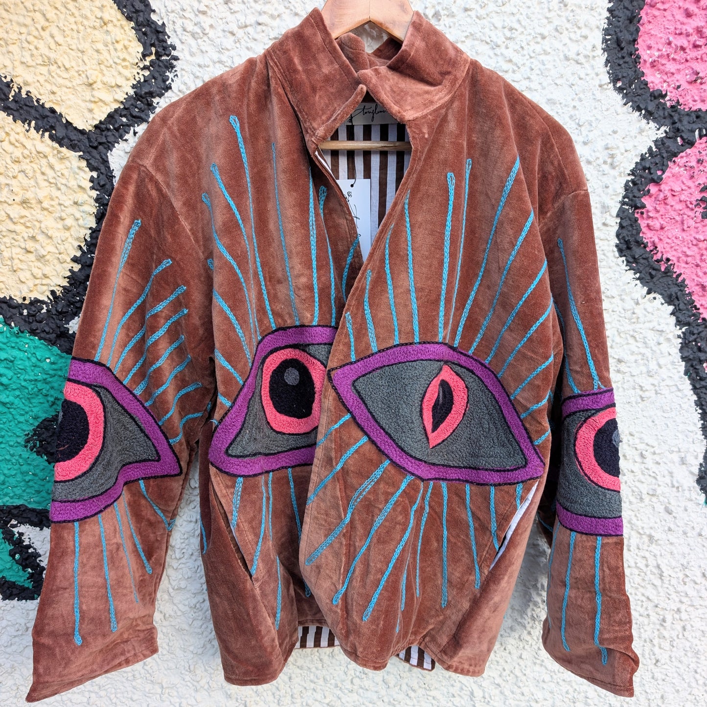Copper Suzani Embroidered Jacket Evil Eye - Precious Sparkle