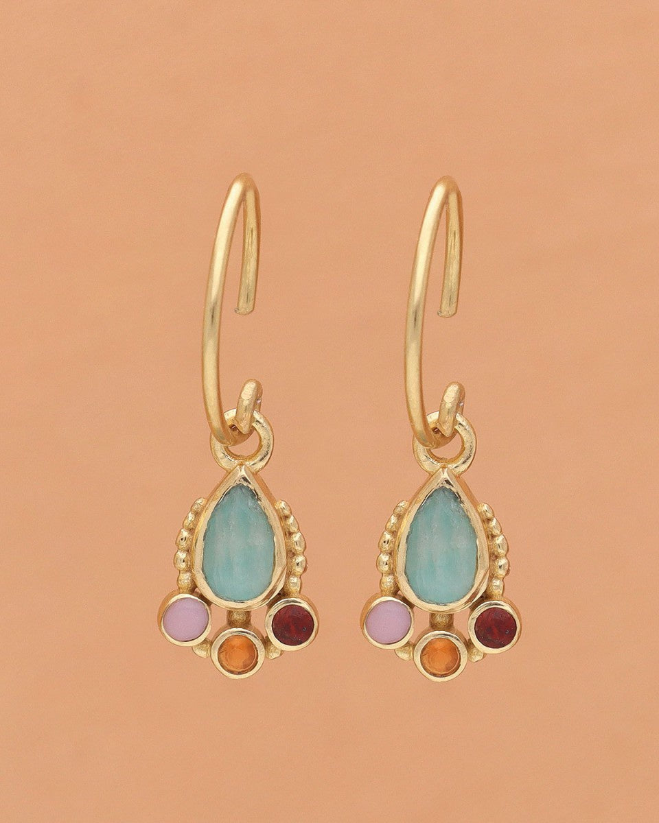 muja juma Teardrop Amazonite Earrings - Precious Sparkle