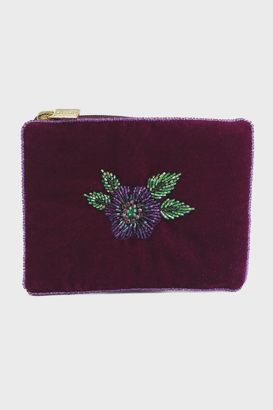 My Doris Purple Flower Small Pouch