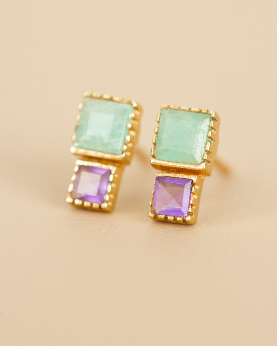 muja juma Aphid Amazonite Stud Earring