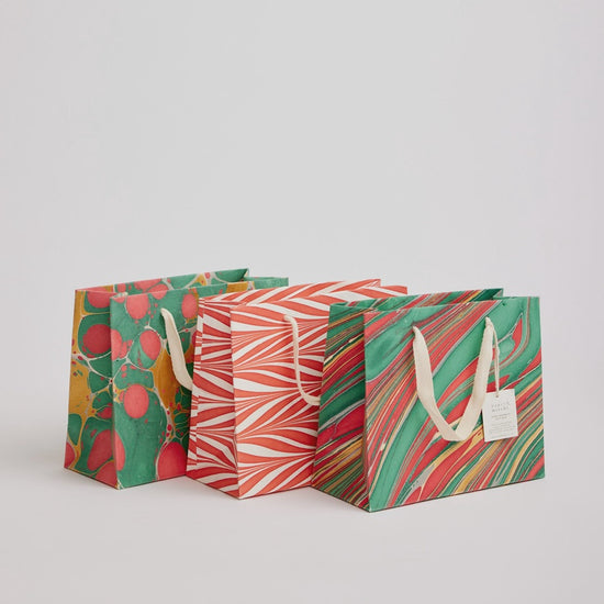 Paper Mirchi Marbled Gift Bags Festive Medium - Precious Sparkle