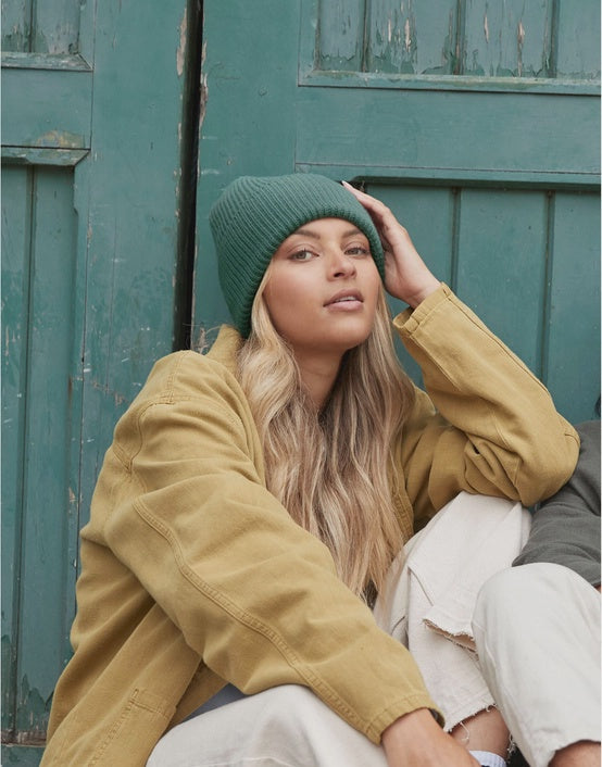 Beechfield Oversized Beanie Hat Marine Green