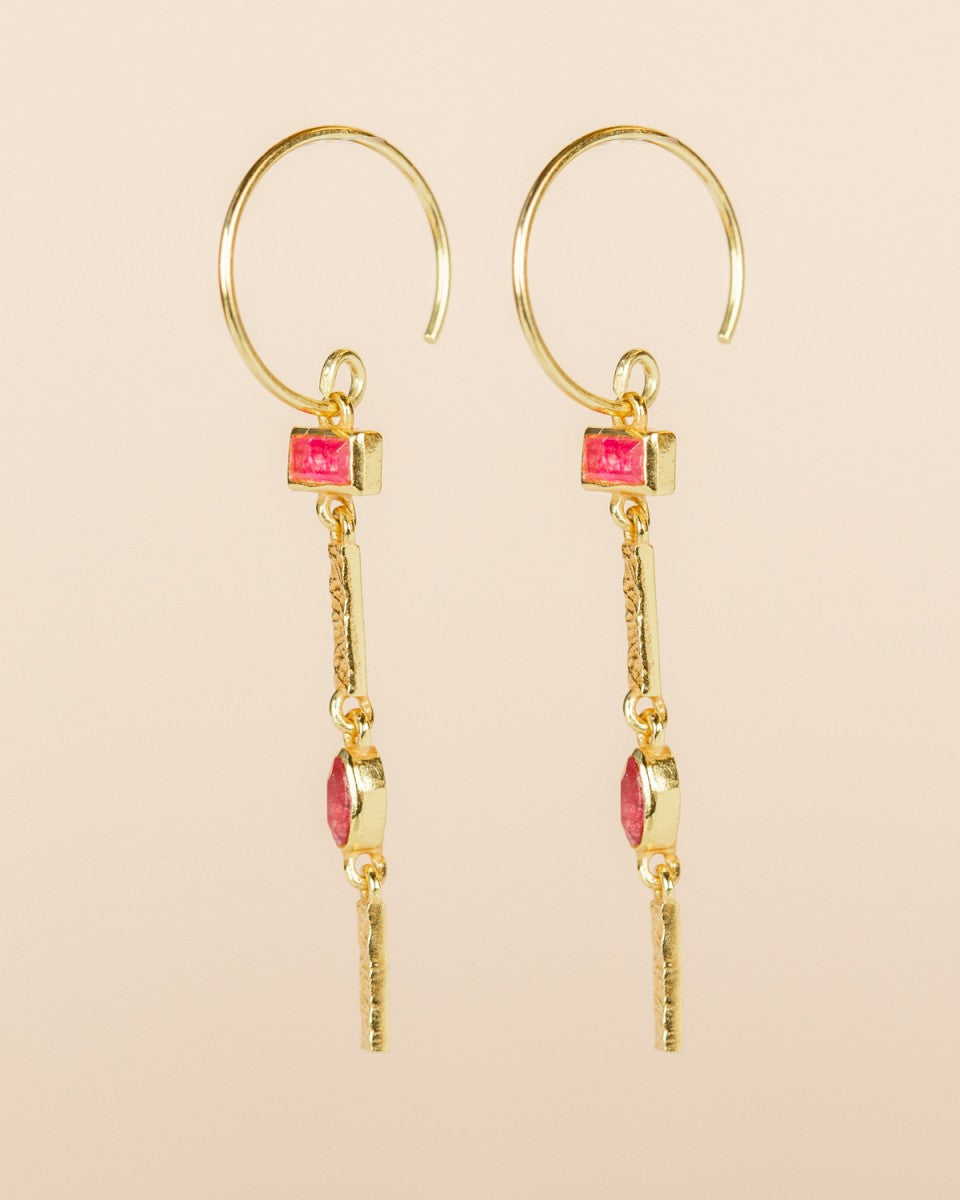 muja juma Samah Ruby Earrings - Precious Sparkle