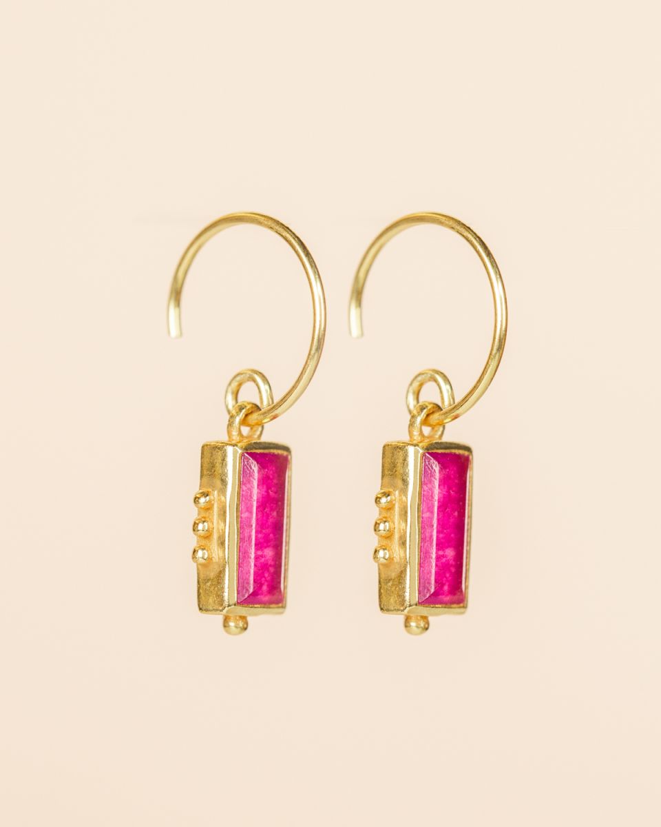 muja juma Rkiza Ruby Rectangle Earrings