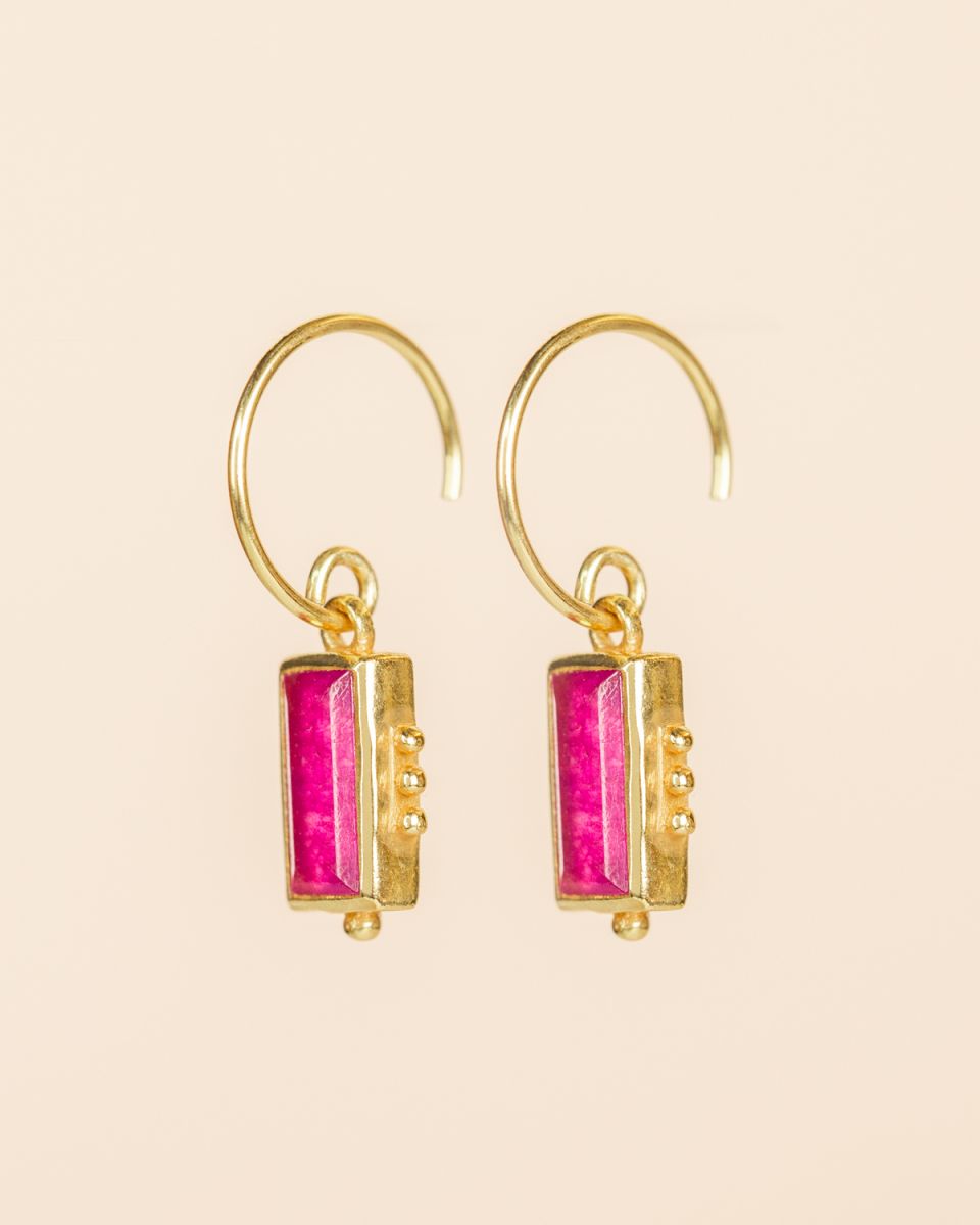 muja juma Rkiza Ruby Rectangle Earrings