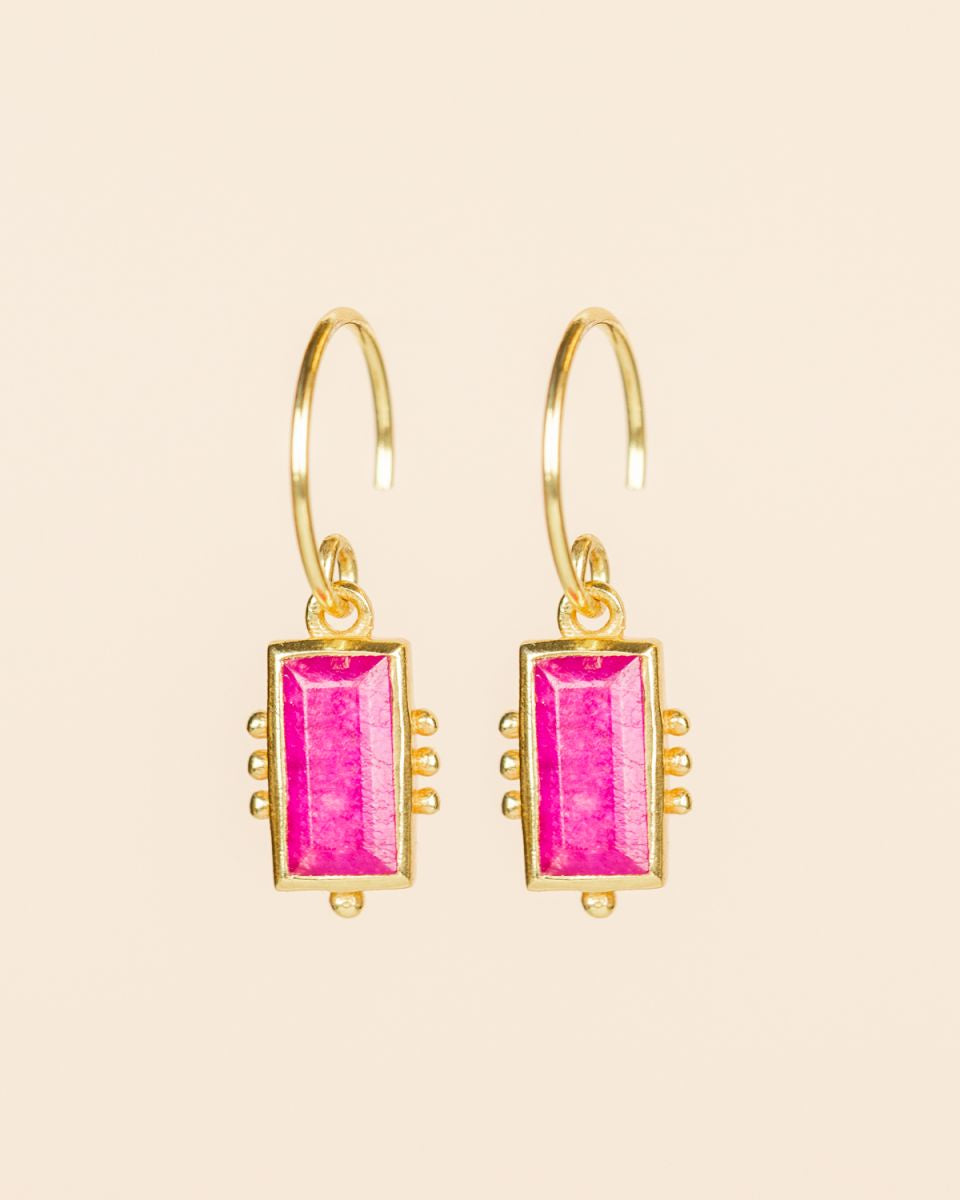 muja juma Rkiza Ruby Rectangle Earrings