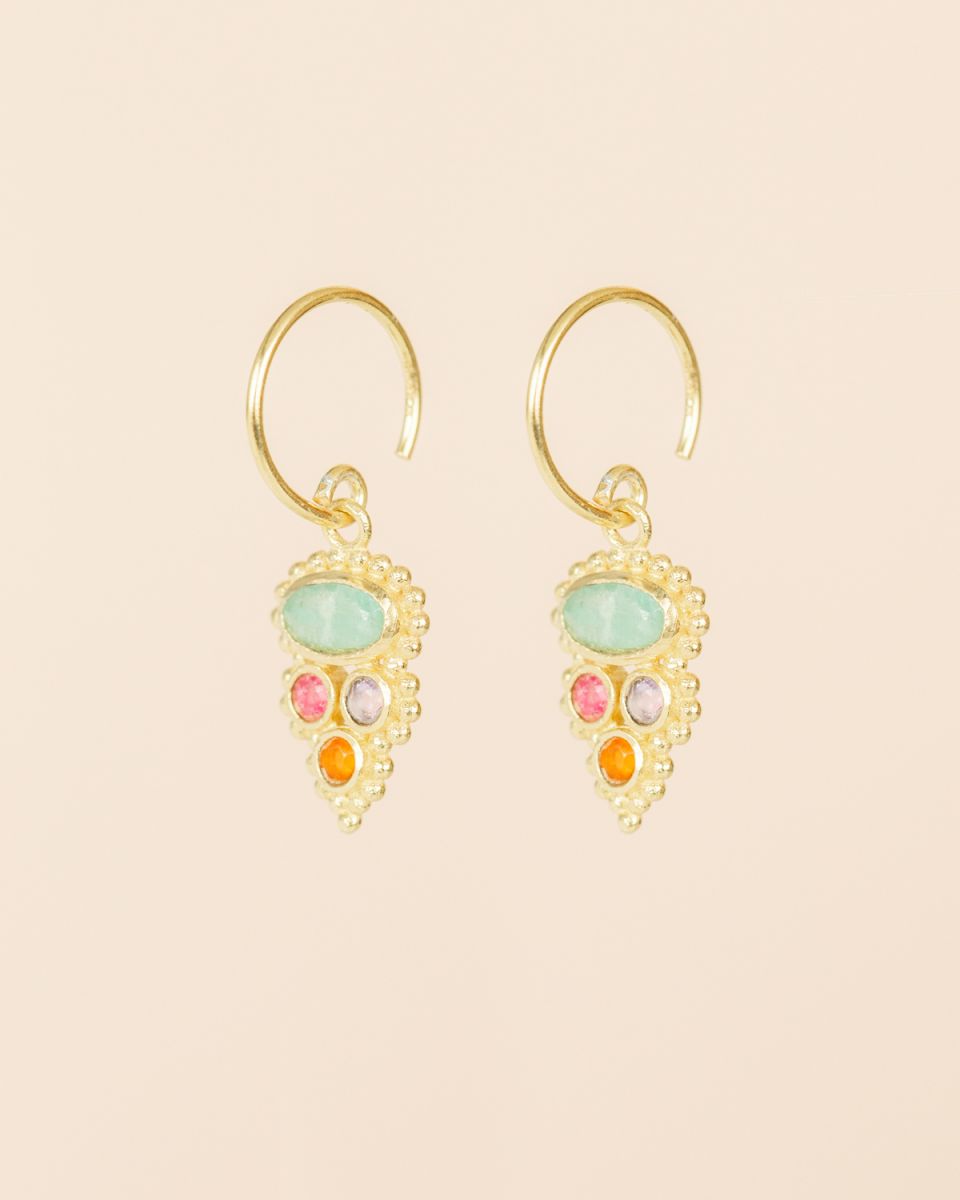 muja juma Saada Amazonite Oval Earrings