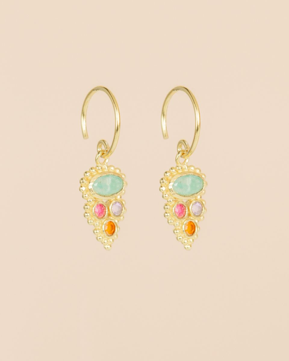 muja juma Saada Amazonite Oval Earrings