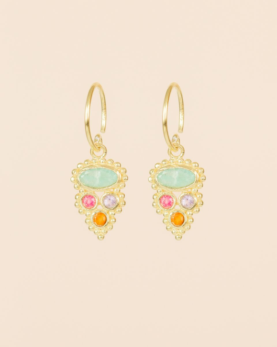 muja juma Saada Amazonite Oval Earrings