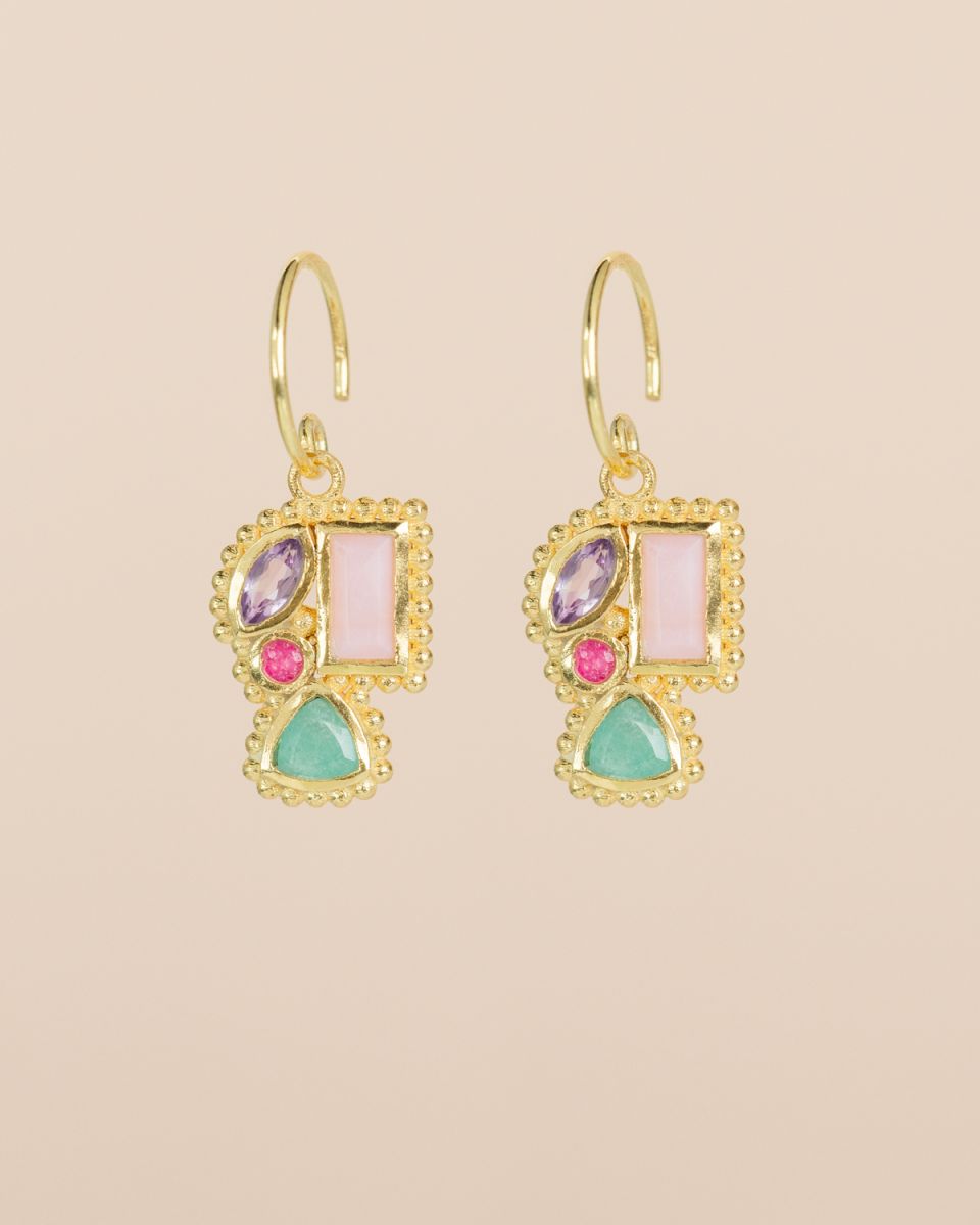 muja juma Najah Pink Opal Earrings - Precious Sparkle