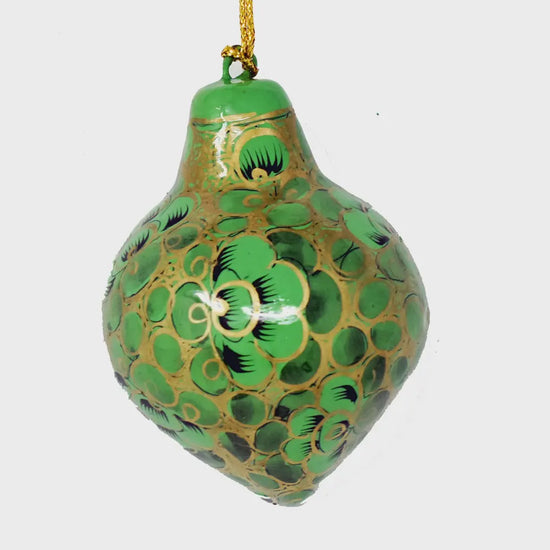 Fair Trade Green Hanging Lantern Bauble - Lilypad - Precious Sparkle