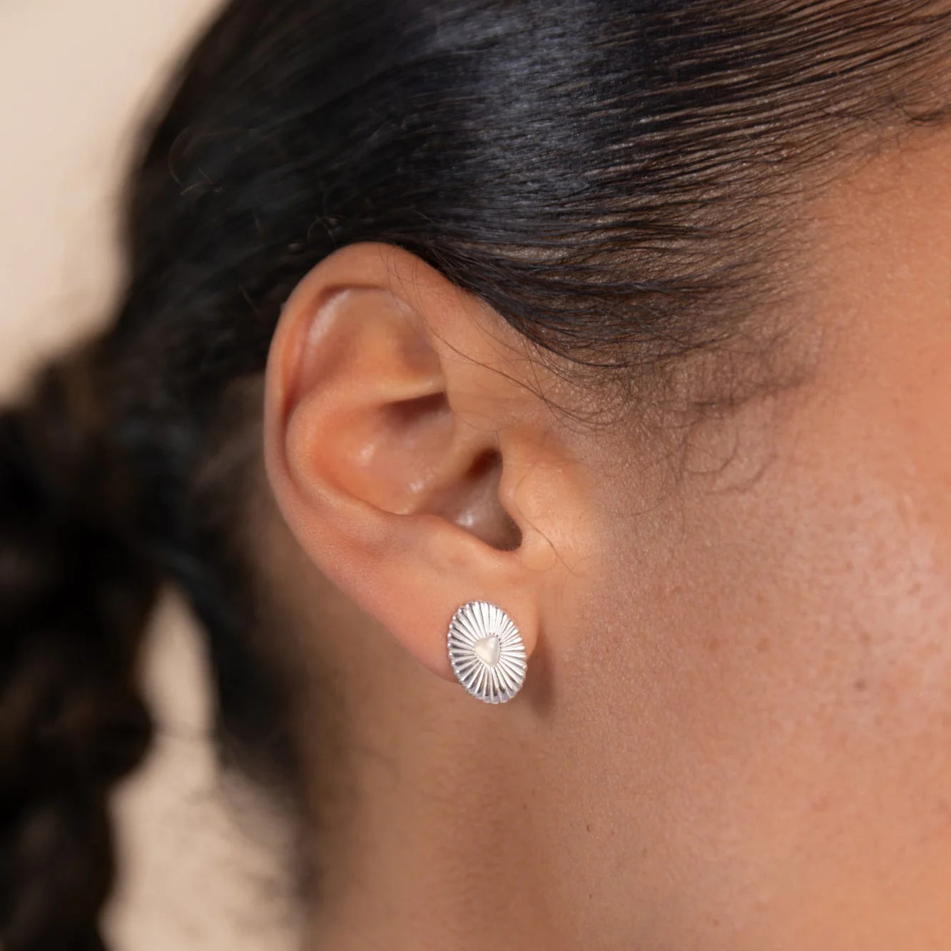 Vurchoo Studs of Hope Celeste Heart Earrings Silver- Moonstone - Precious Sparkle