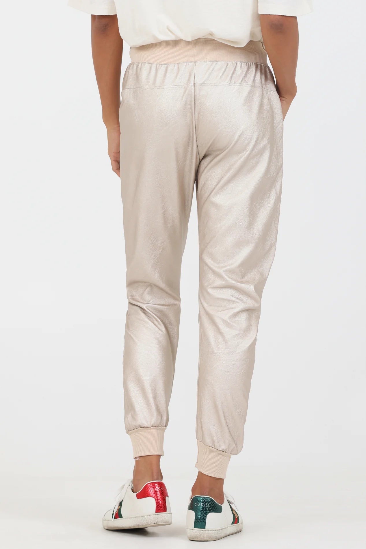Suzy D 153 Ultimate Joggers Faux Leather Metallic Gold