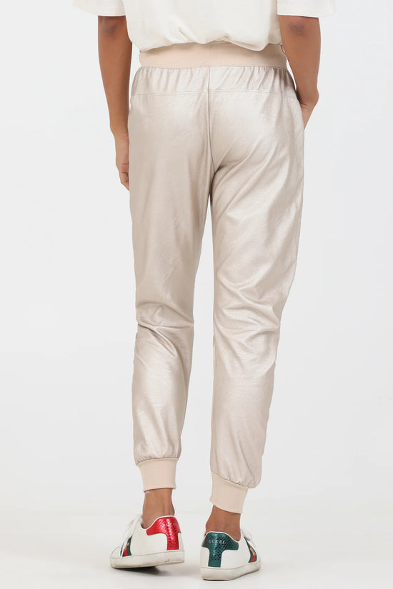 Suzy D 153 Ultimate Joggers Faux Leather Metallic Gold