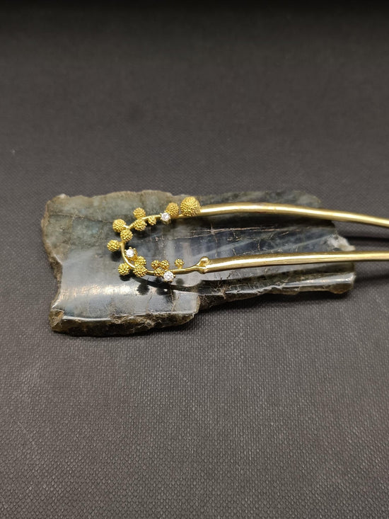 Gold Hair Pin Balls with Rhinestones