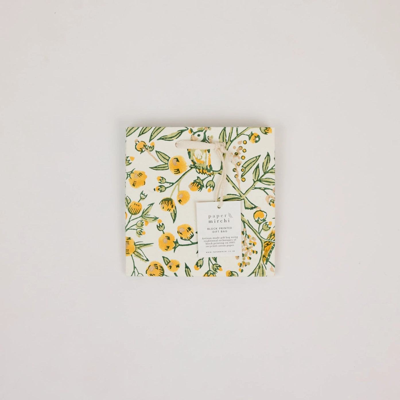 Hand Block Printed Gift Bags Small Sunshine Refresh - Precious Sparkle