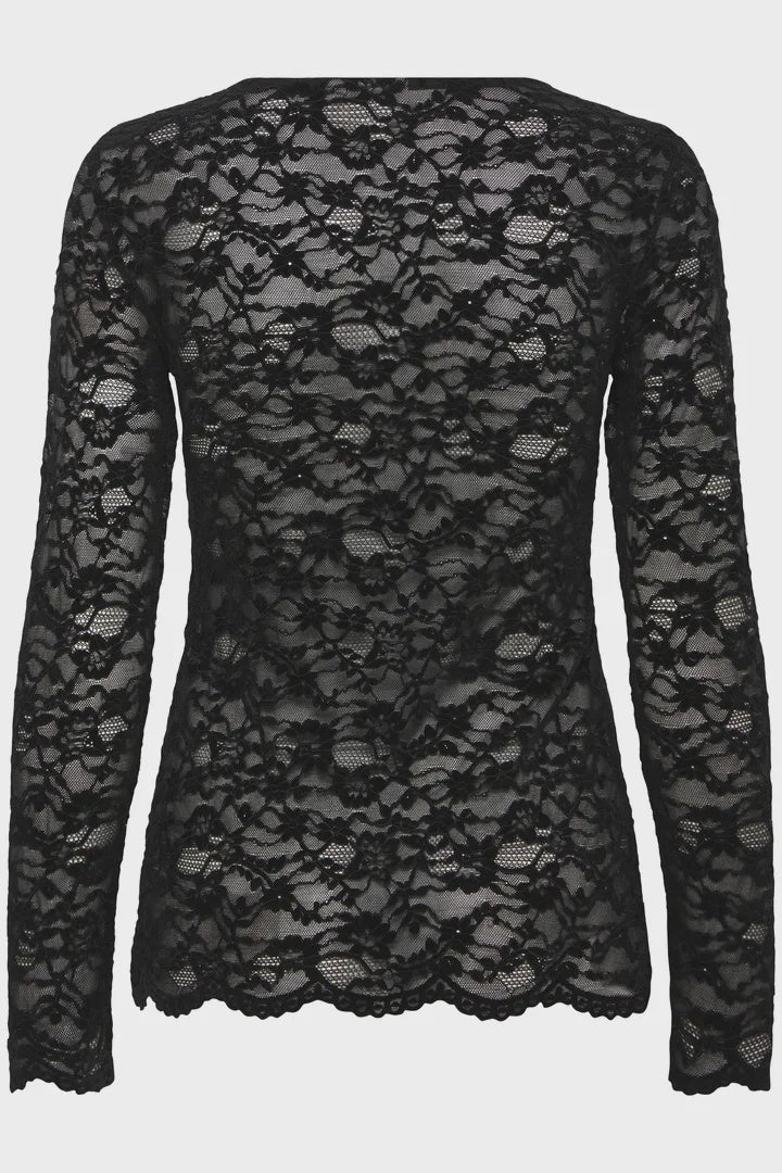 Fransa Frvelora Lace Tee Black