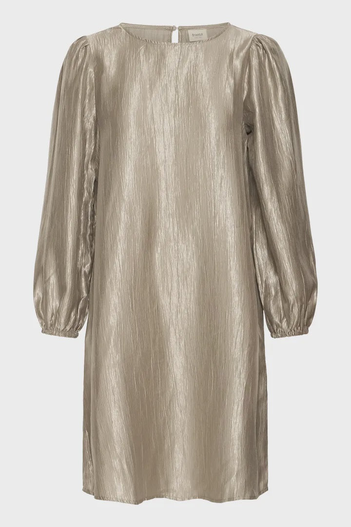 Fransa Fryoselin Gold Metallic Dress