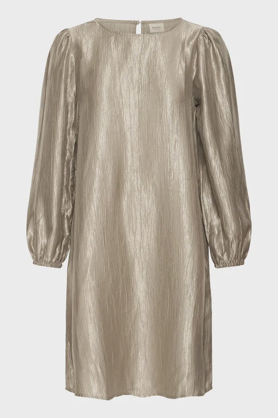 Fransa Fryoselin Gold Metallic Dress