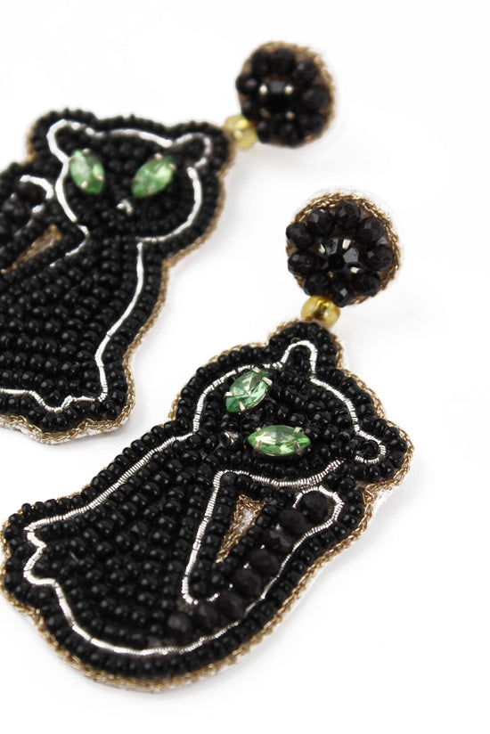 My Doris Black Cat Earrings
