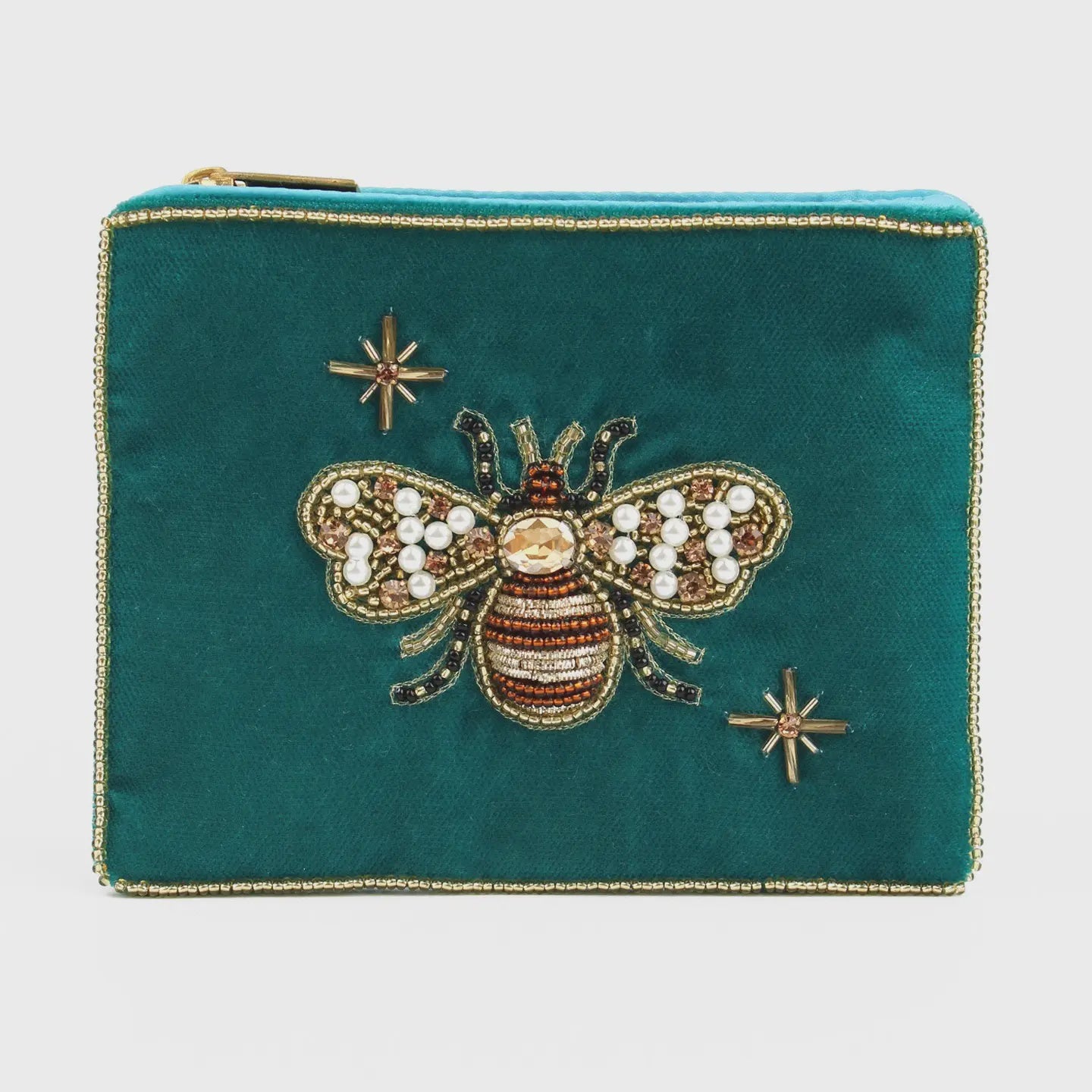 My Doris Teal Golden Bee Small Purse
