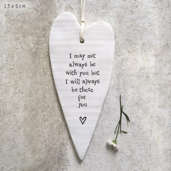 East of India Porcelain long heart-May not always be with you