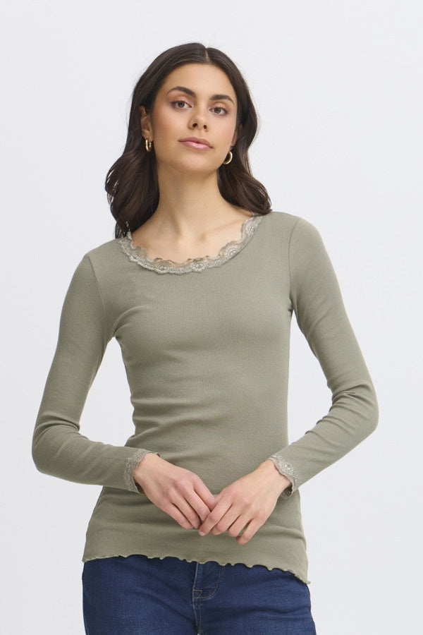 Fransa Frhizamond Tee Dusty Olive
