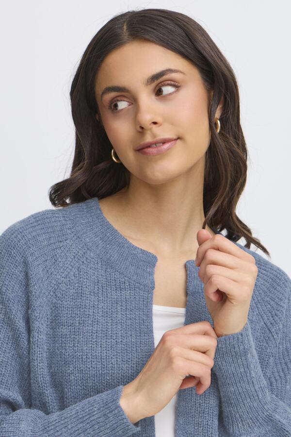 Fransa Freretta Relaxed Fit Cardigan Bering Sea Blue