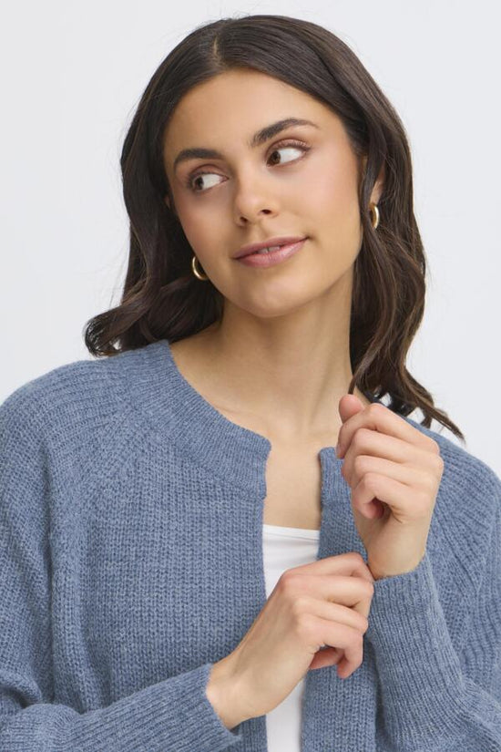 Fransa Freretta Relaxed Fit Cardigan Bering Sea Blue