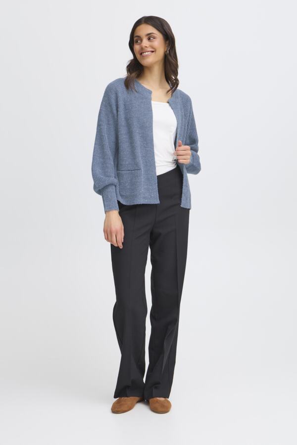 Fransa Freretta Relaxed Fit Cardigan Bering Sea Blue