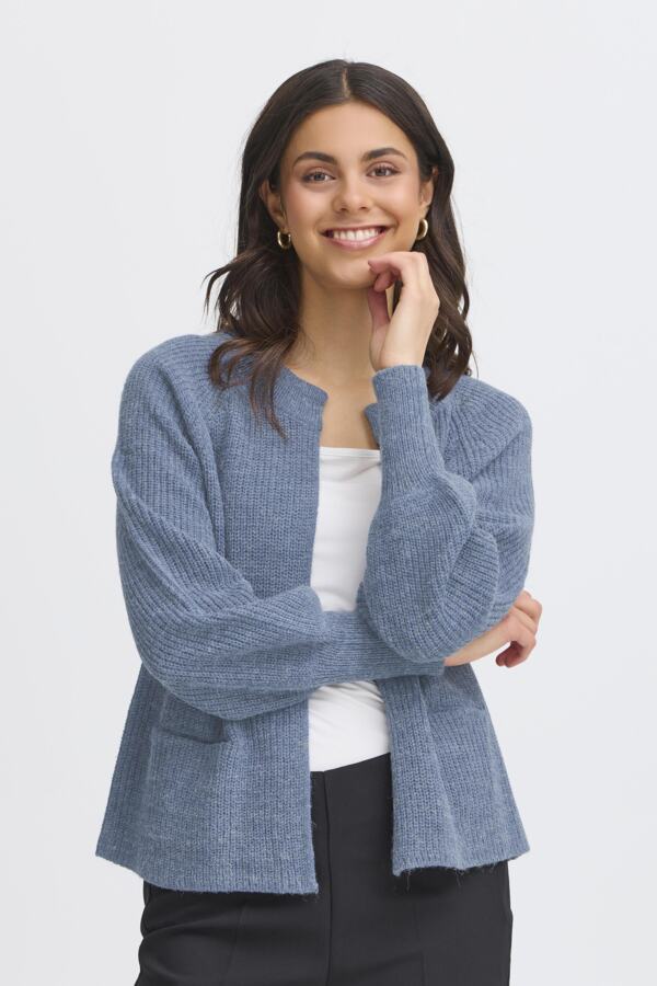 Fransa Freretta Relaxed Fit Cardigan Bering Sea Blue