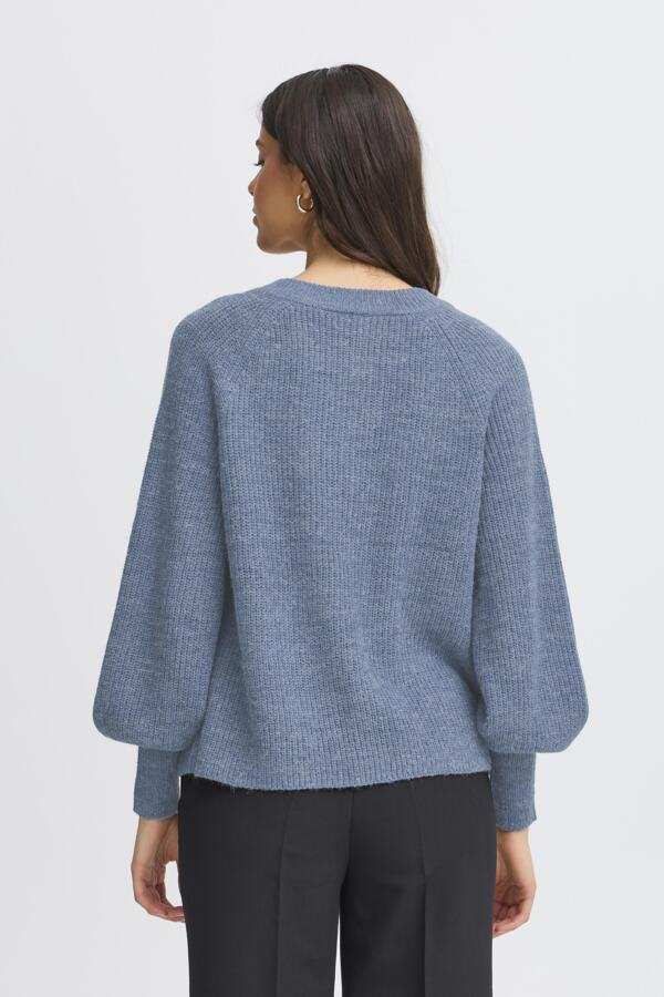 Fransa Freretta Relaxed Fit Cardigan Bering Sea Blue