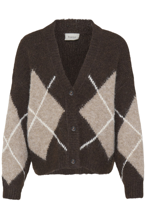 Fransa FrCharleen Cardigan Hot Fudge Check