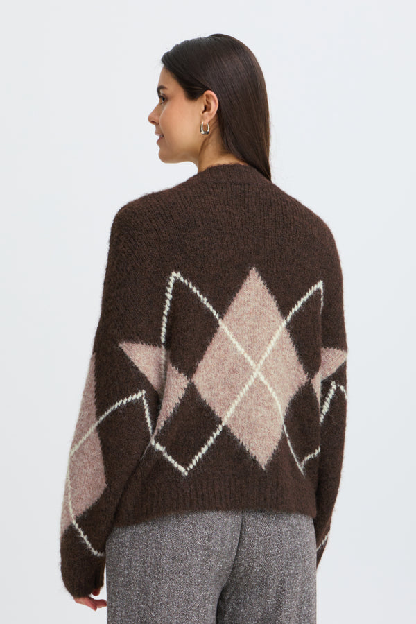 Fransa FrCharleen Cardigan Hot Fudge Check