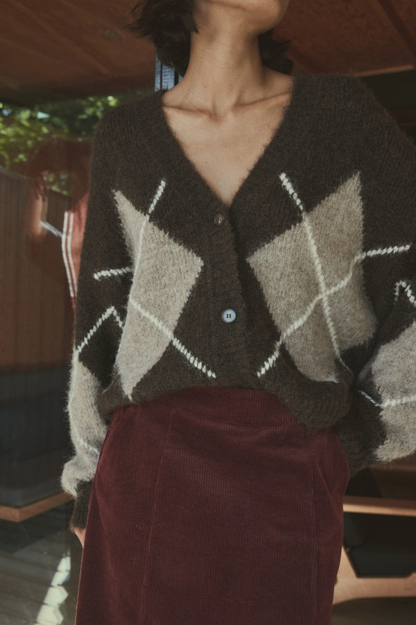 Fransa FrCharleen Cardigan Hot Fudge Check
