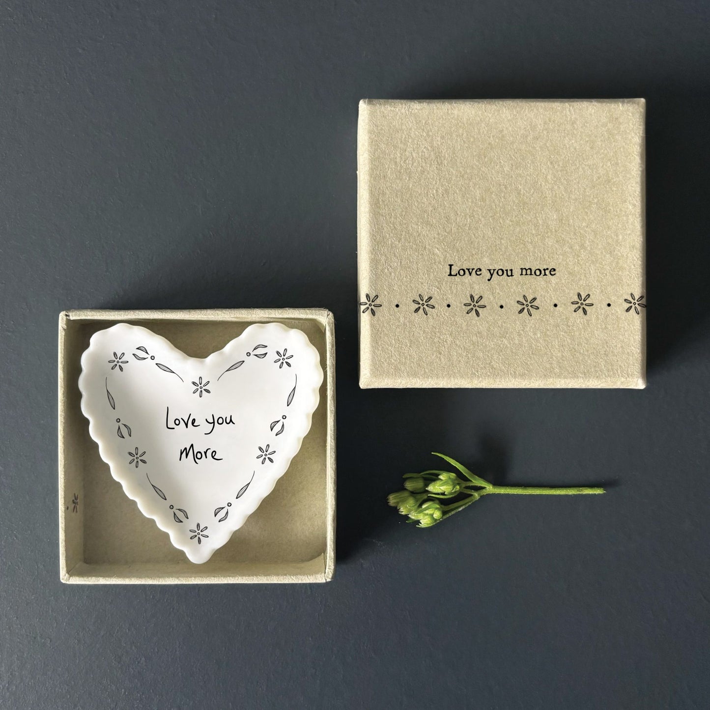 East of India Small Scallop Heart Dish- Love you More - Precious Sparkle