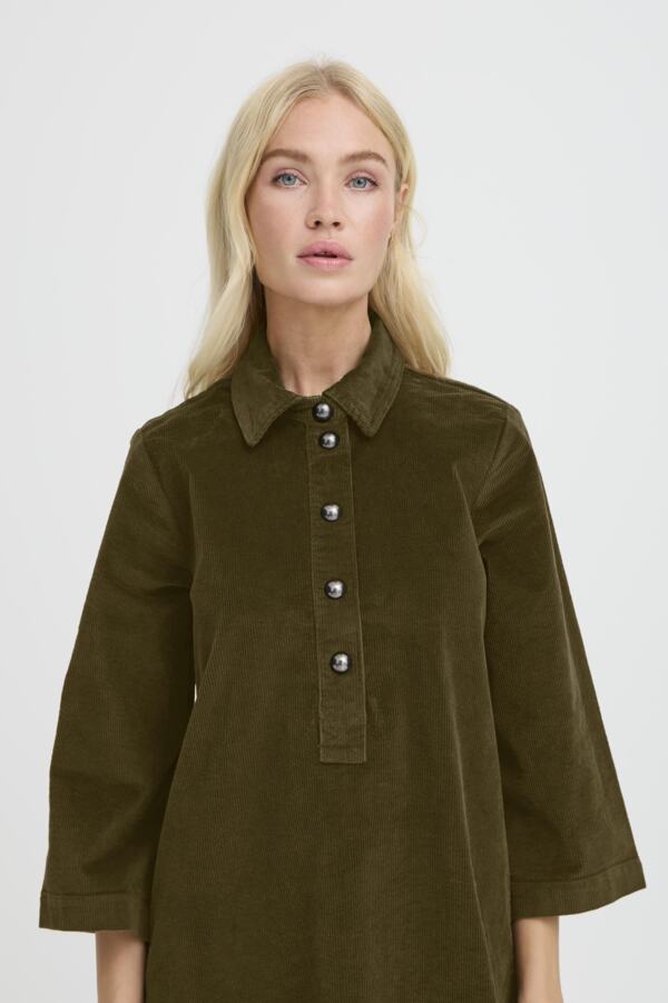 b.young Bydasik Corduroy Dress Olive