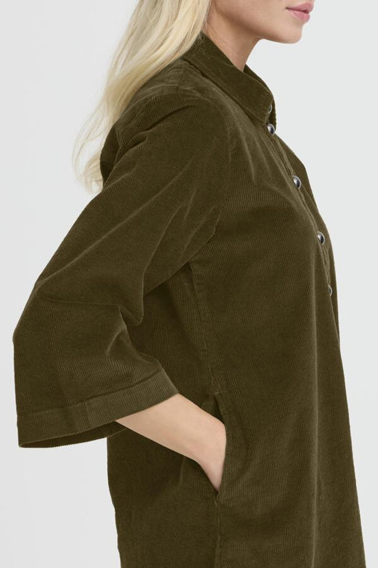 b.young Bydasik Corduroy Dress Olive