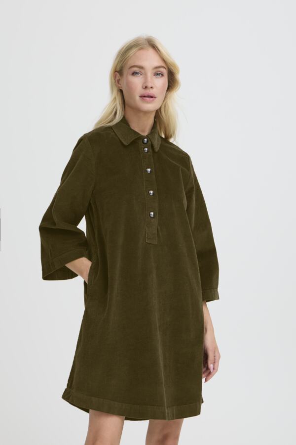 b.young Bydasik Corduroy Dress Olive