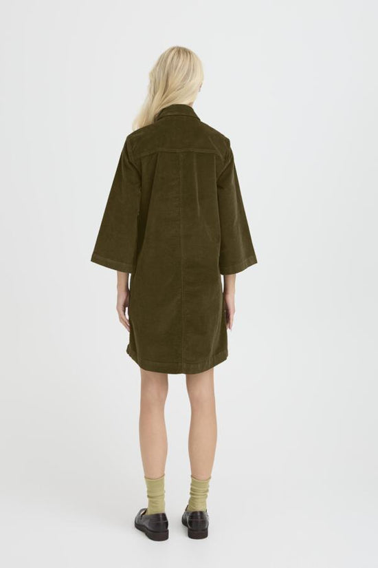 b.young Bydasik Corduroy Dress Olive