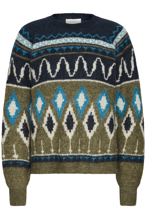 b.young Bynafta Jacquard Jumper Navy Blazer