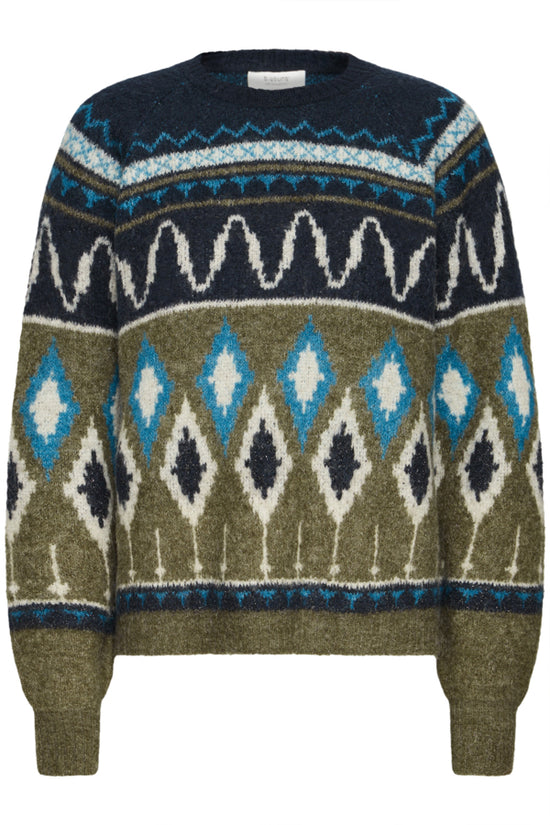 b.young Bynafta Jacquard Jumper Navy Blazer