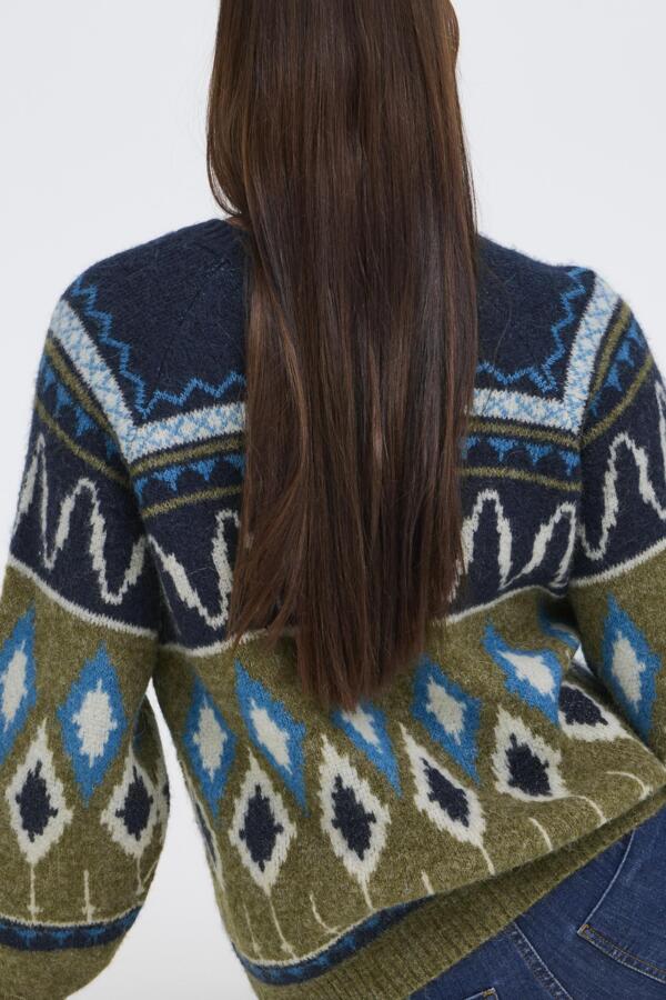 b.young Bynafta Jacquard Jumper Navy Blazer
