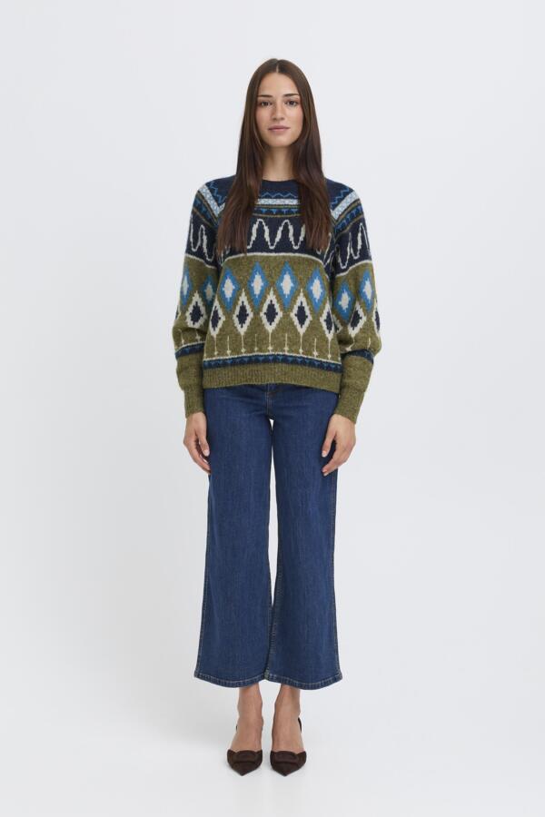 b.young Bynafta Jacquard Jumper Navy Blazer