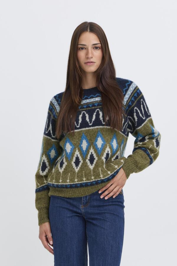 b.young Bynafta Jacquard Jumper Navy Blazer