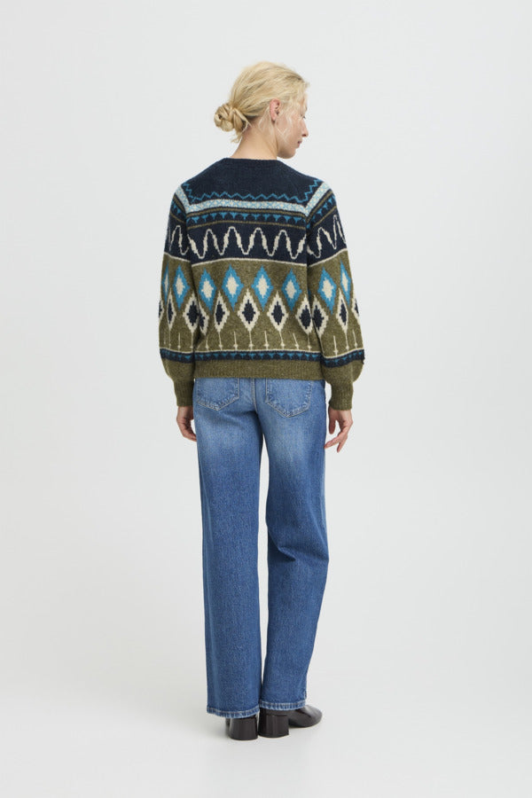 b.young Bynafta Jacquard Jumper Navy Blazer