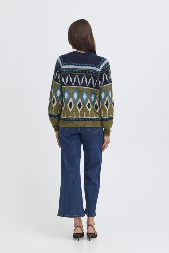 b.young Bynafta Jacquard Jumper Navy Blazer